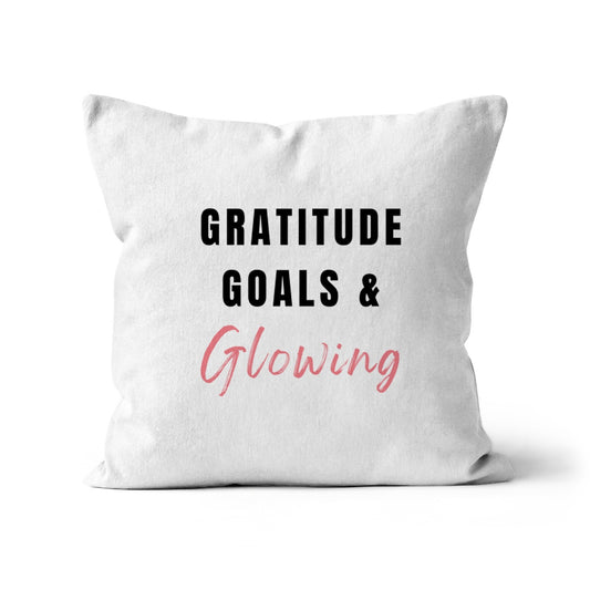 Live It - Gratitude, Goals & Growing - Faux Suede Cushion