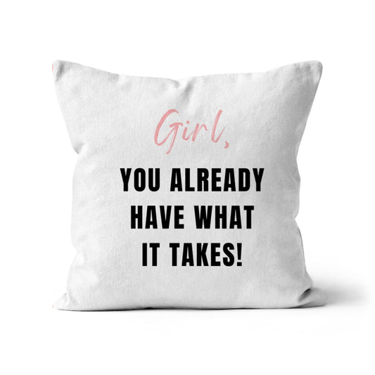 Plan It - Girl You Have What It Takes - Faux Suede Cushion